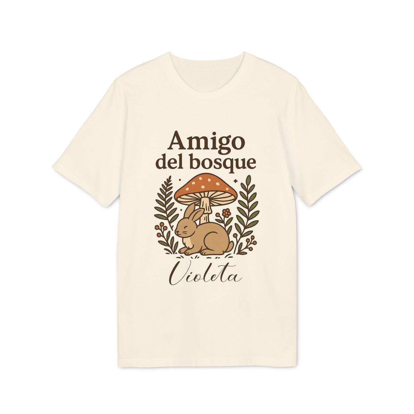 Amigo del Bosque Personalizado con Nombre 100% Algodon Organico Camiseta