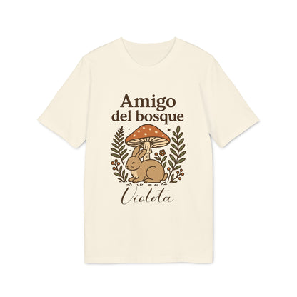 Amigo del Bosque Personalizado con Nombre 100% Algodon Organico Camiseta