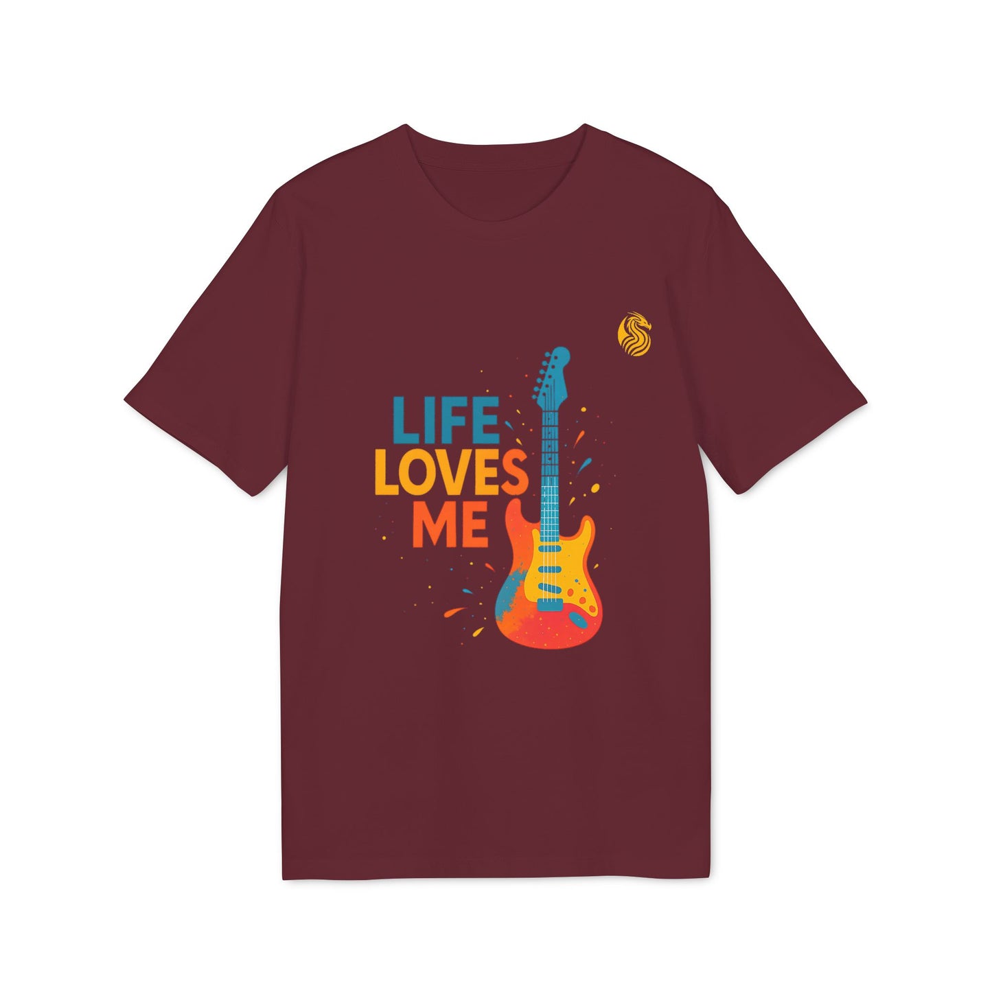 Life Loves Me Organic T-shirt Electric Guitarr Drix 100% Cotton
