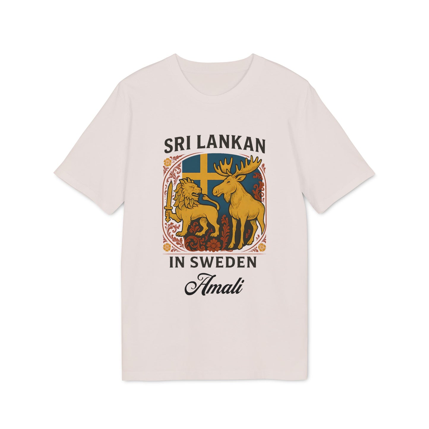 Sri Lankan in Sweden Organic T-shirt 100% Cotton Personalized