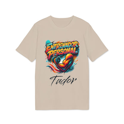 Personal Trainer Organic Cotton T-Shirt Personalized Spanish