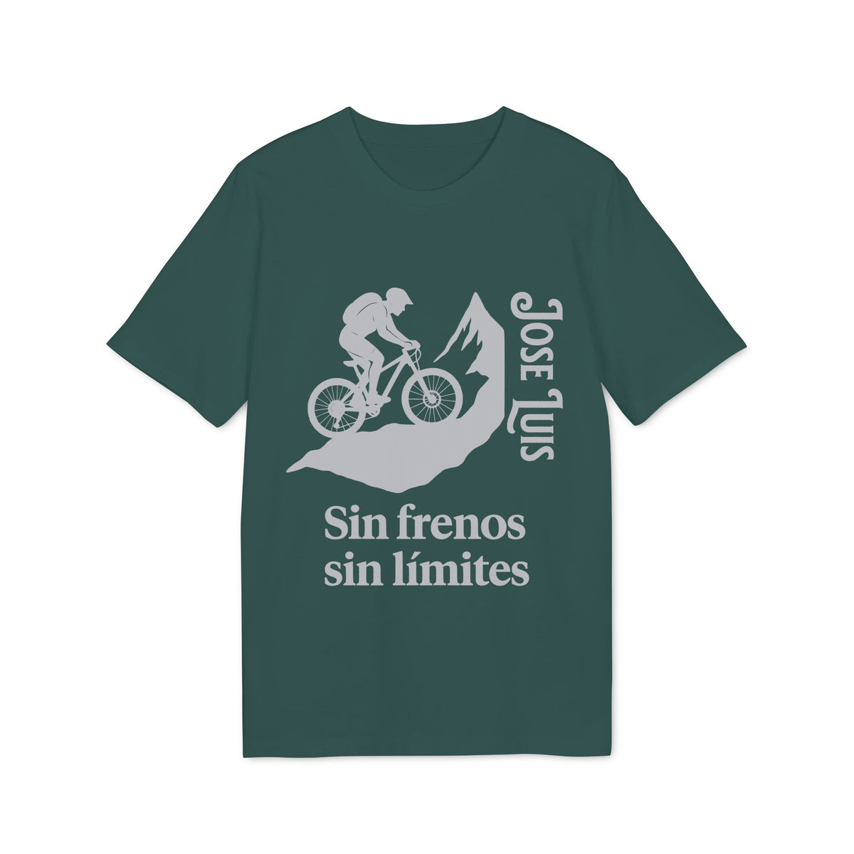 Camiseta Personalizada de Mountain Bike 100% Algodón Orgánico Sin Frenos Sin Límites