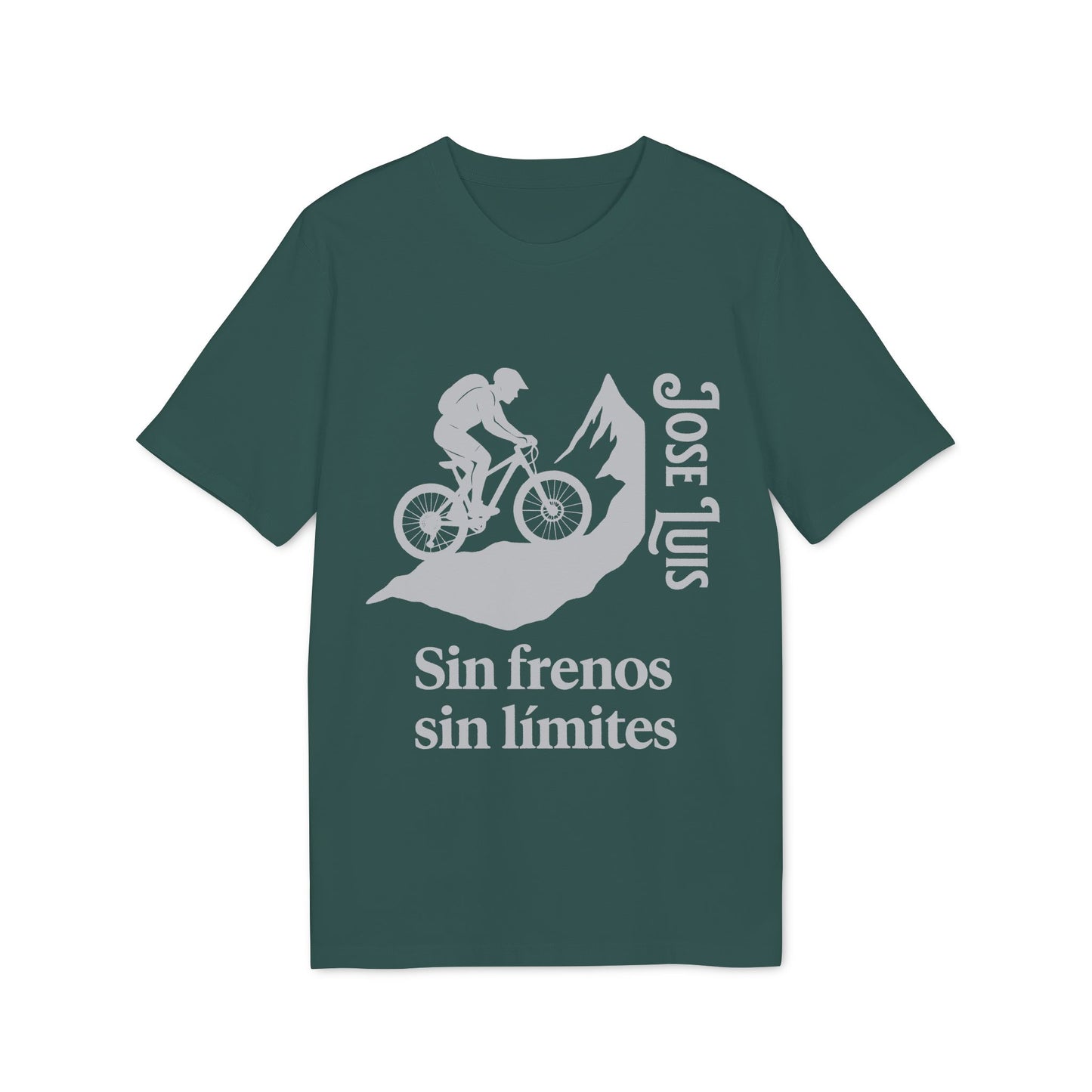 Camiseta Personalizada de Mountain Bike 100% Algodón Orgánico Sin Frenos Sin Límites