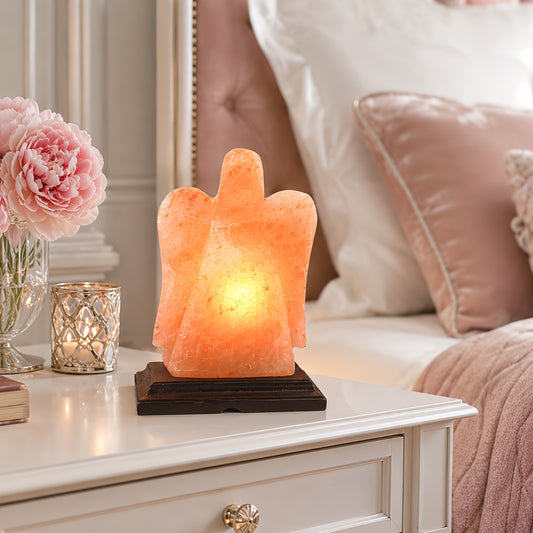 Himalayan Salt Figure – Angel Shape (8 × 13 × 18 cm)