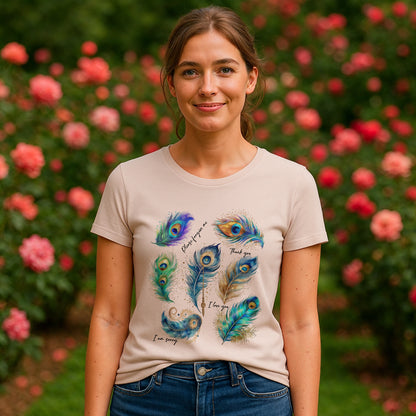 Peacock Hooponopono T-Shirt 100% Organic Cotton