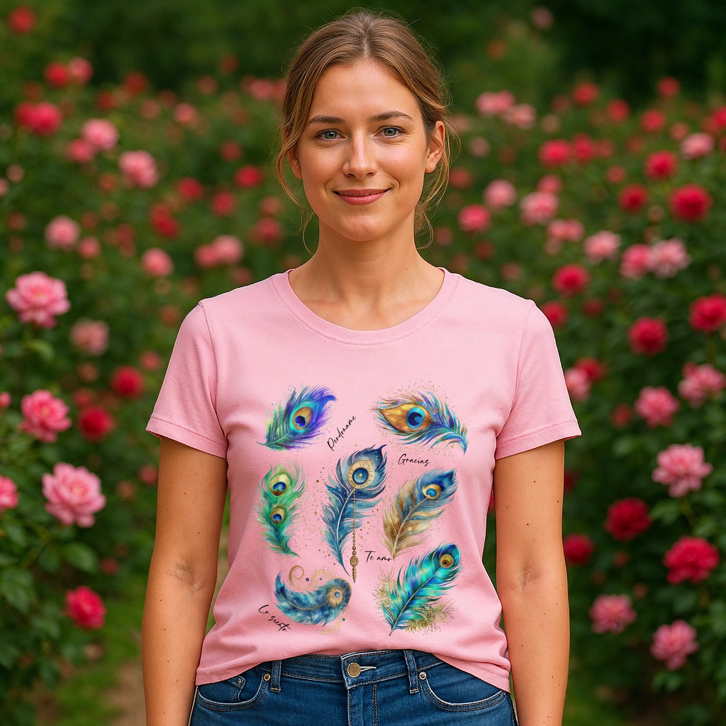 Pavo Real Hooponopono Algodon Organico T-Shirt