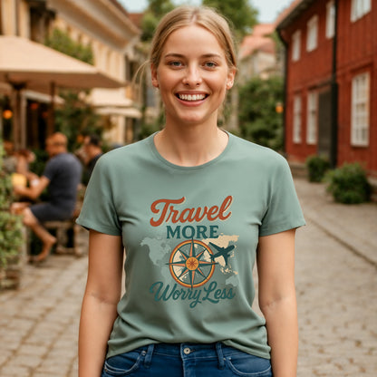 Travel More Worry Less Organic Cotton T-Shirt