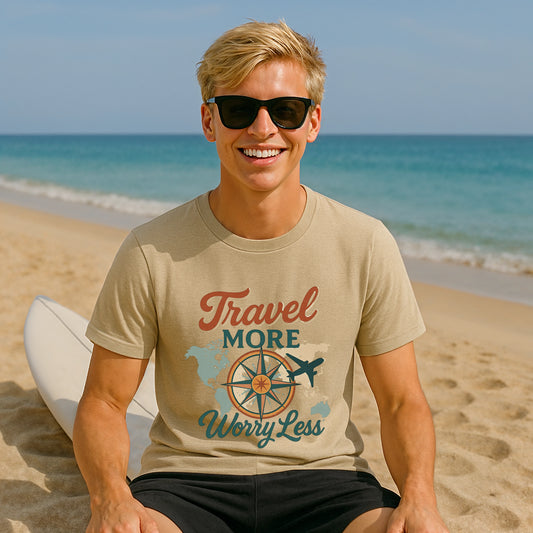 Travel More Worry Less Organic Cotton T-Shirt