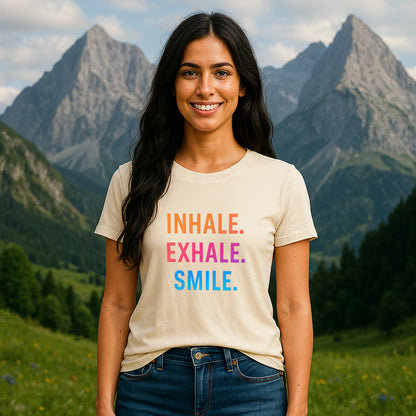 Inhale Exhale Smile Organic Cotton Mindfulness T-Shirt