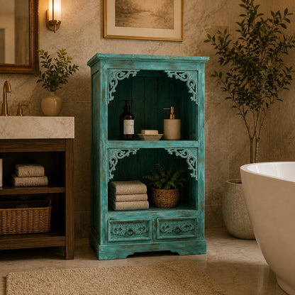 Albasia Bathroom Cabinet – Turquoise Wash