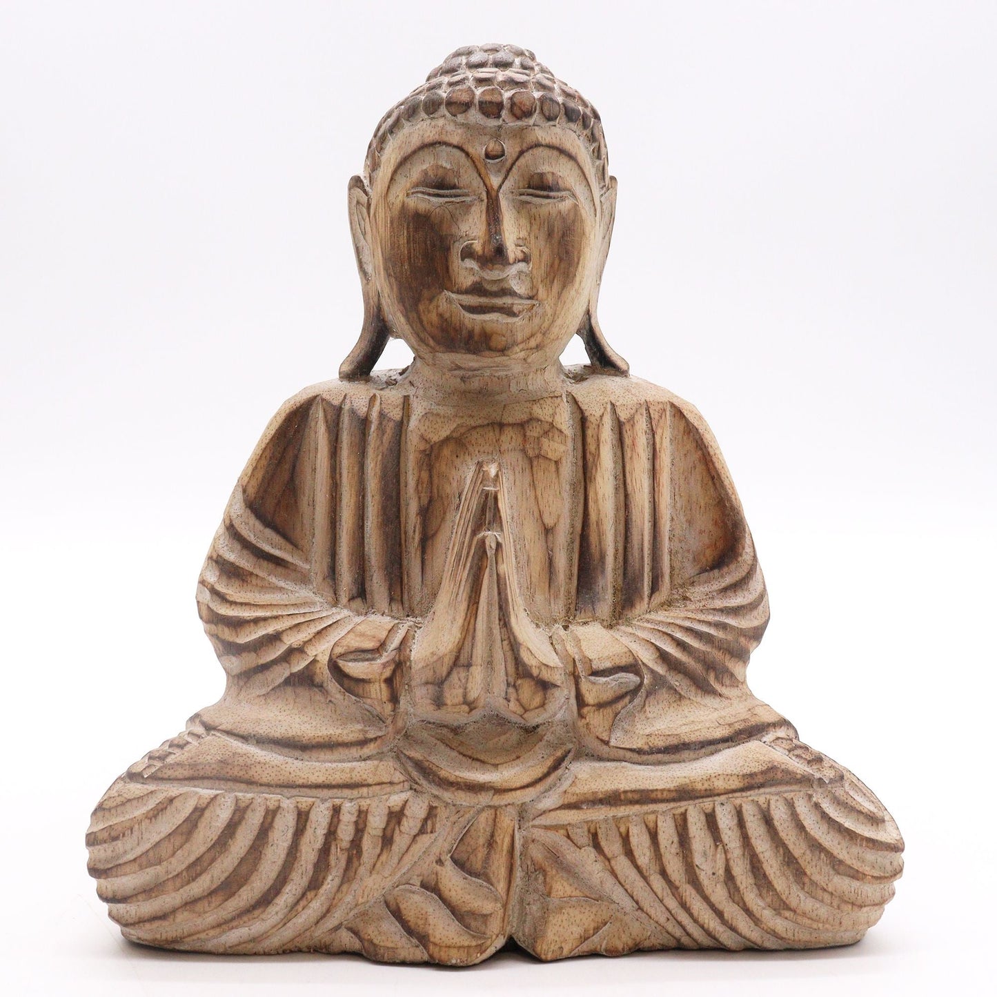 Alt Tag: Set de Buda Feng Shui de madera de Albasia – estatua de Buda de madera de Albasia hecha a mano 29x45 CM con diseño de mandala, Bali