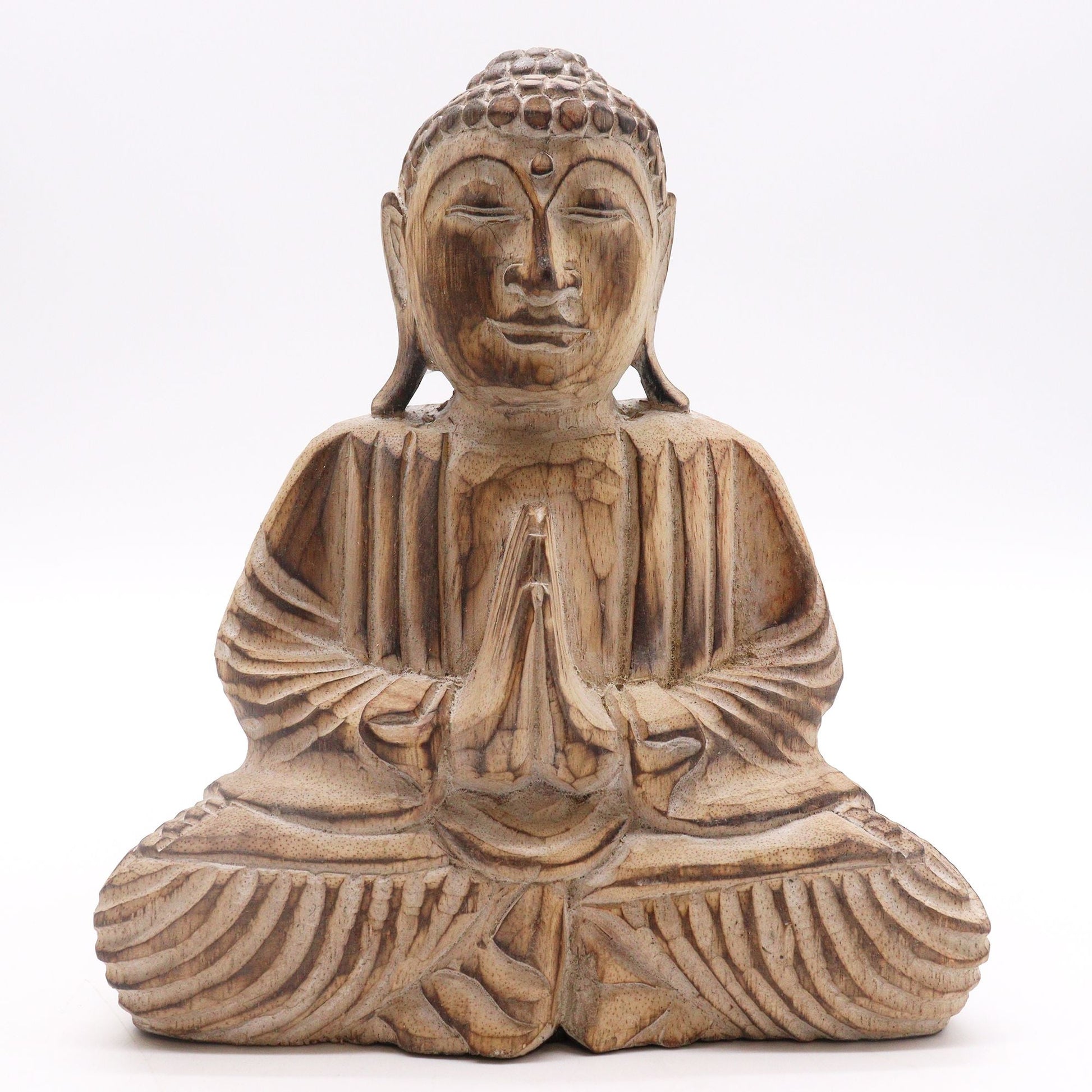 Alt Tag: Set de Buda Feng Shui de madera de Albasia – estatua de Buda de madera de Albasia hecha a mano 29x45 CM con diseño de mandala, Bali
