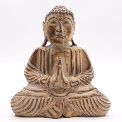 Alt Tag: Set de Buda Feng Shui de madera de Albasia – estatua de Buda de madera de Albasia hecha a mano 29x45 CM con diseño de mandala, Bali