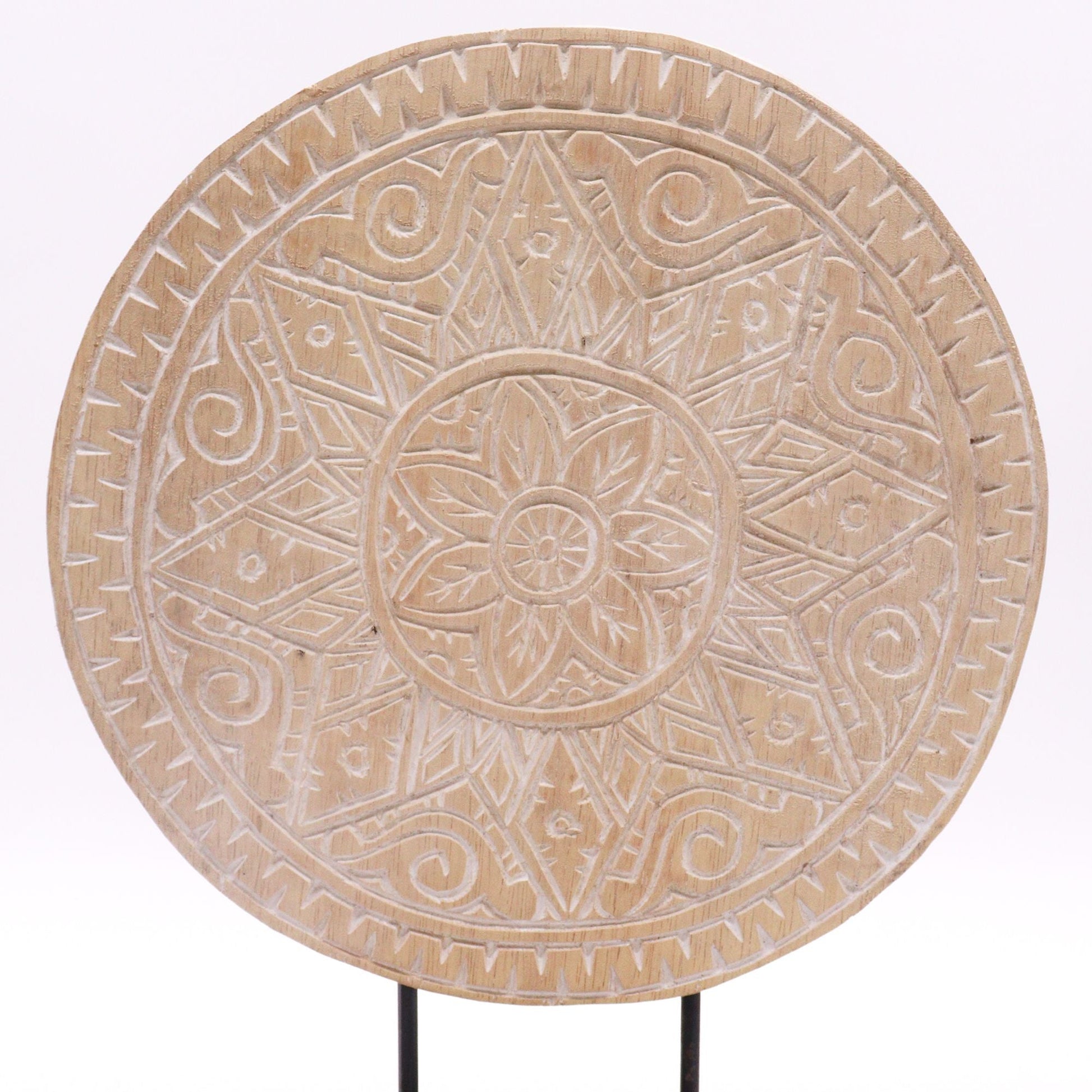 Set de Buda Feng Shui de madera de albasia – 29x45 CM, disco mandala tallado a mano en madera de albasia, decoración artesanal de Bali