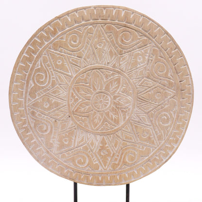 Set de Buda Feng Shui de madera de albasia – 29x45 CM, disco mandala tallado a mano en madera de albasia, decoración artesanal de Bali