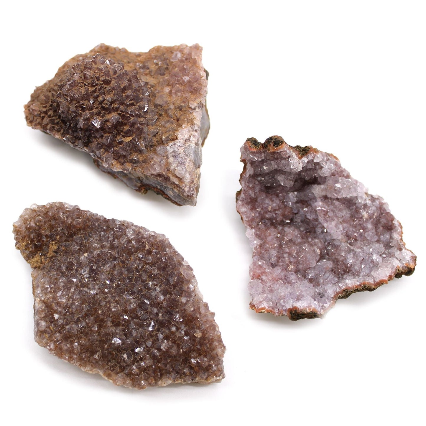 Alt Tag: Amethyst Mineral Specimens – Approx. 20 Pieces, purple crystal cluster mineral rocks on white background