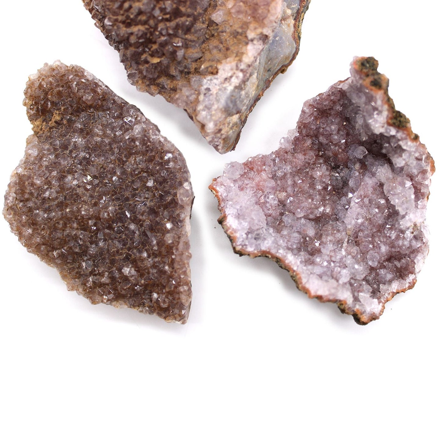 Amethyst Mineral Specimens – Approx. 20 Pieces, natural purple crystal clusters mineral specimens on white background