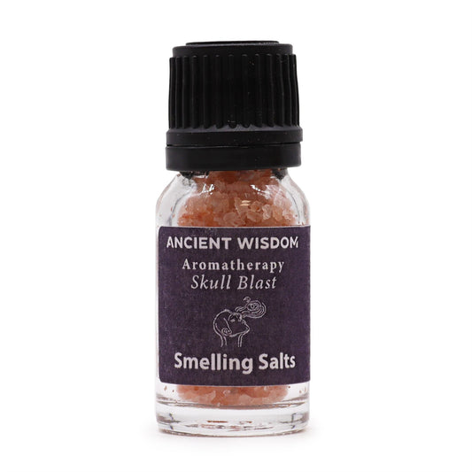 Skull Blast Aromaaroma Salts – 6.2x2.4 CM smelling salts bottle with Himalayan salt crystals and black cap