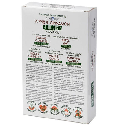 Alt Tag: Apfel-Zimt Aromaöl – 6x2.5 CM pflanzenbasiertes Aromaöl in Schachtelverpackung, Apfel- und Zimtduft