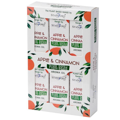 Alt-Tag: Apple Cinnamon Aromaöl – 6x2,5 CM Set aromatischer, pflanzlicher Öle Apple & Cinnamon in Box