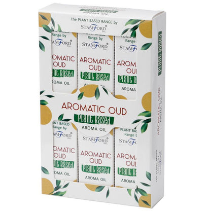 Alt-Tag: Aromatisches Oud pflanzenbasiertes Duftöl – 44 g Set pflanzenbasierter Aromaöl-Fläschchen in dekorativer Boxverpackung