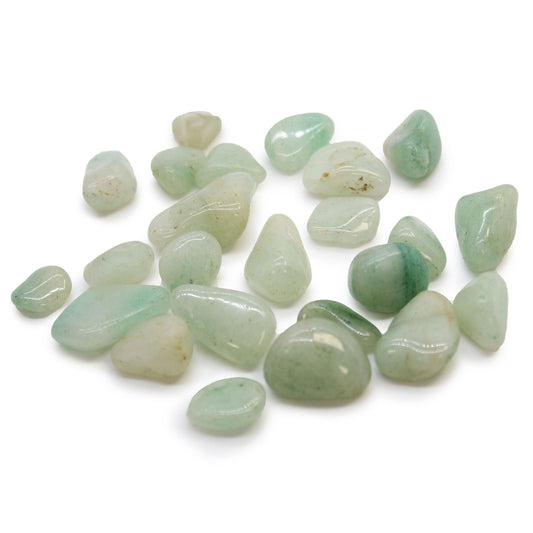 Gemstone Tumble Stones – 24-Piece Aventurine Set, polished green aventurine tumbled stones for decor, crafting and spiritual use
