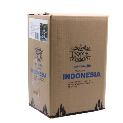 Elegante figura de yoga de mujer en resina – bronce y turquesa, caja de envío de 24CM, embalaje de cartón Home Indonesia