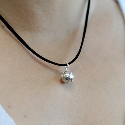 Sterling silver angel bell pendant, 16mm prosperity chime, handcrafted in Bali from 925 silver jewelry