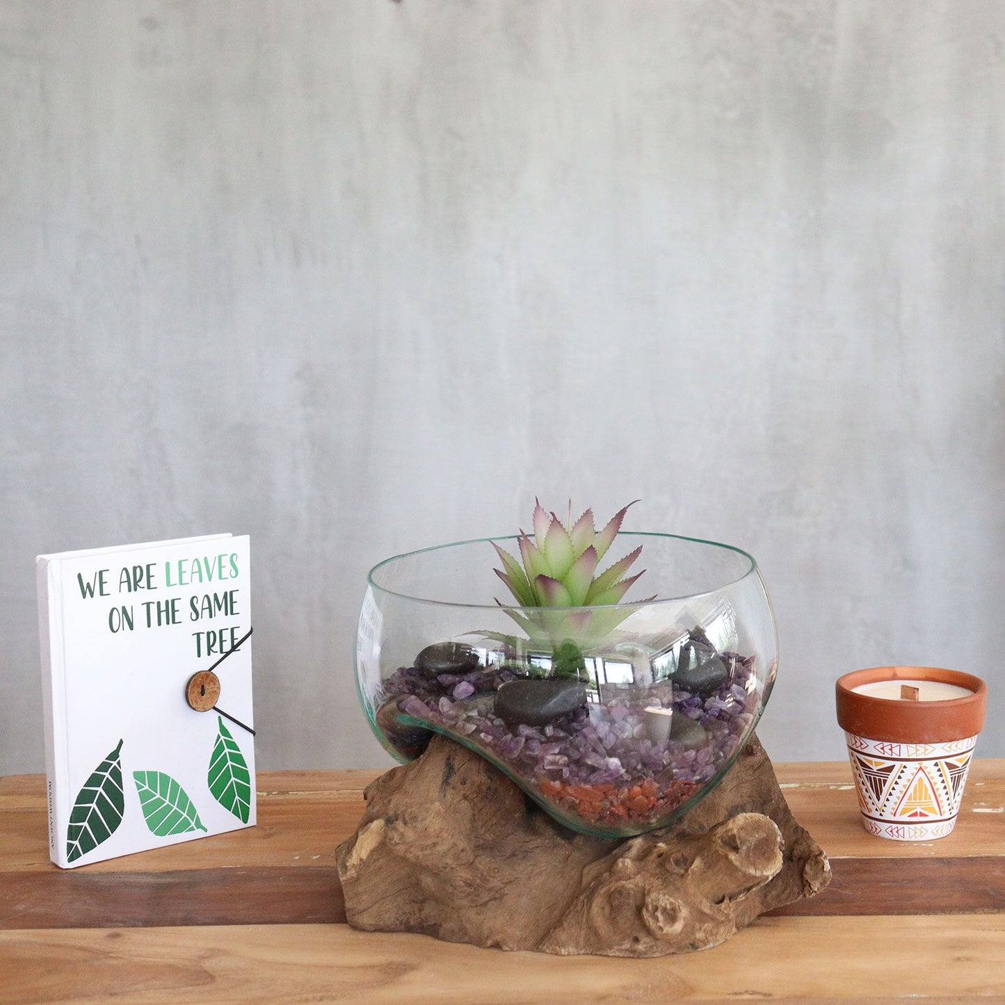 Molten Glass on Wood – Open Large Bowl