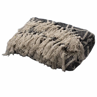 Boho Comfort Throw – Black & Beige Regency