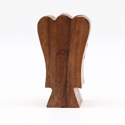 Caja Mágica Ángel Hati-Hati de Madera Suar – Alegría 14 cm
