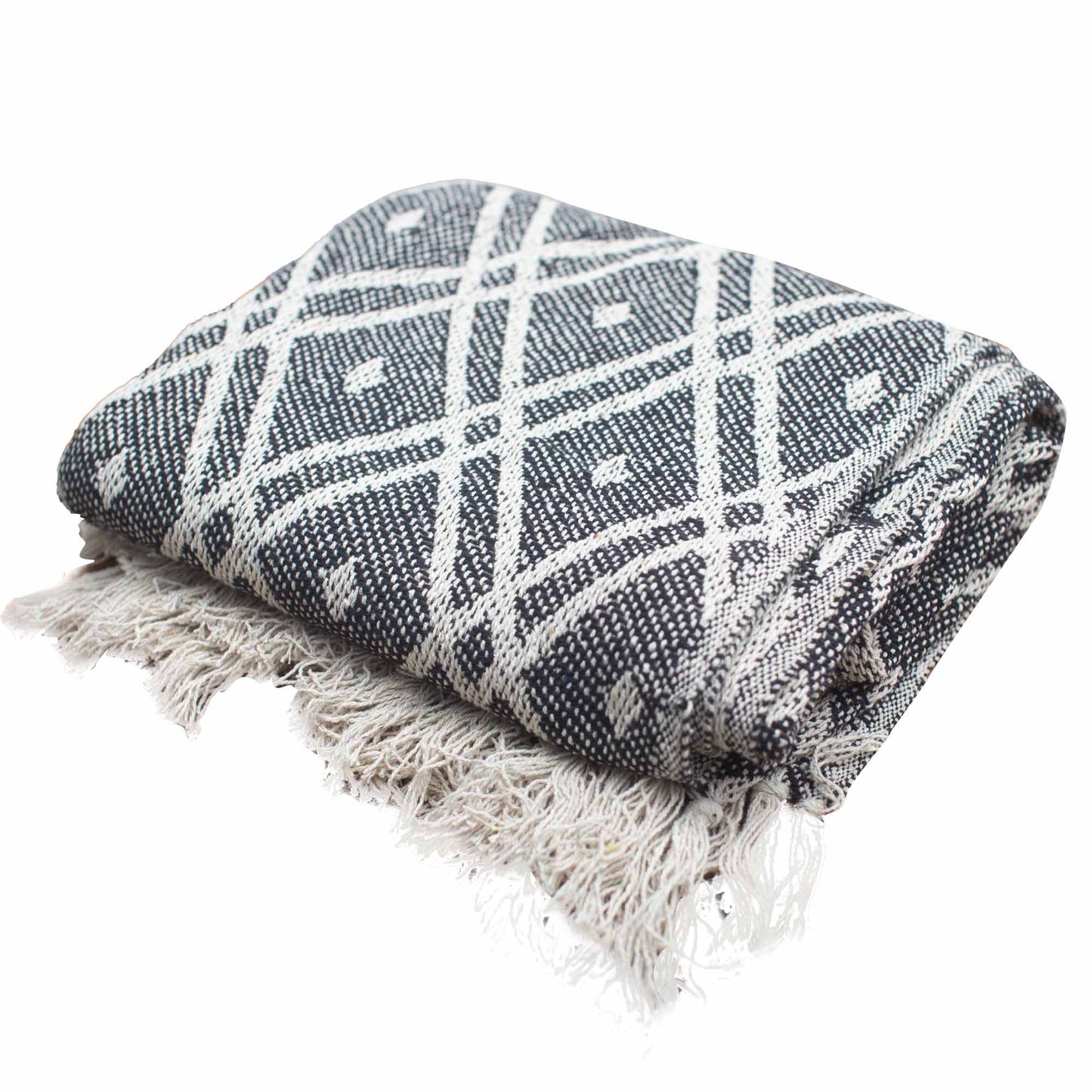 Boho Comfort Throw – Black & Beige Regency