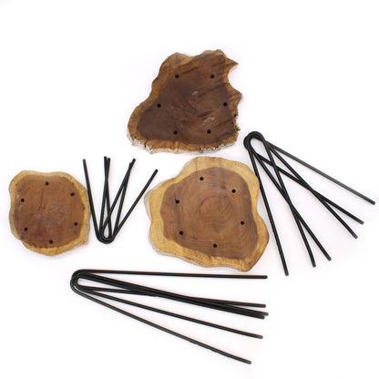 Set of 3 Gamell Wood Plant Stands - Whitewash