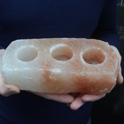 Portavelas de Sal del Himalaya – 3 Huecos