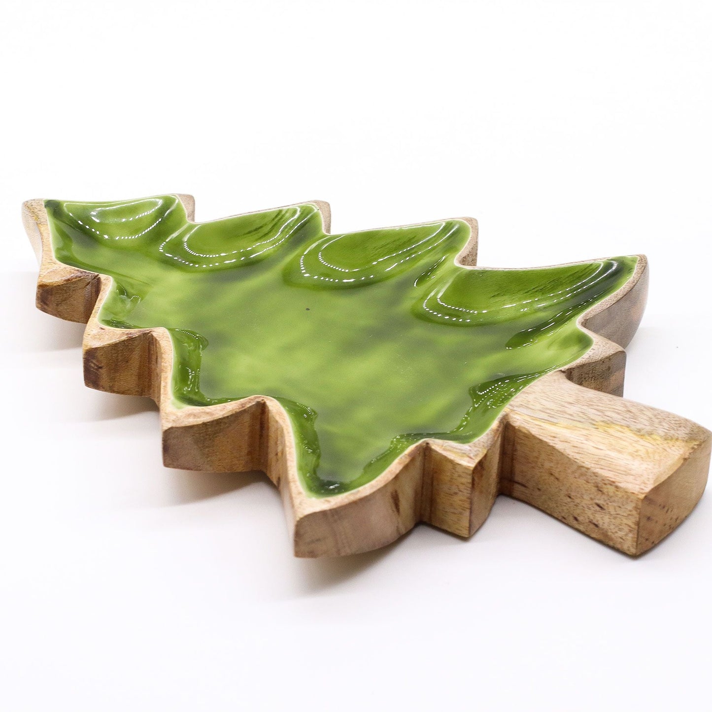 Enamel Mango Wood Tree Bowl – 25x19 CM