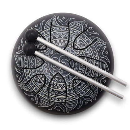 Steel Tongue Happy Drum – OM Mandala Engraved – 16 CM
