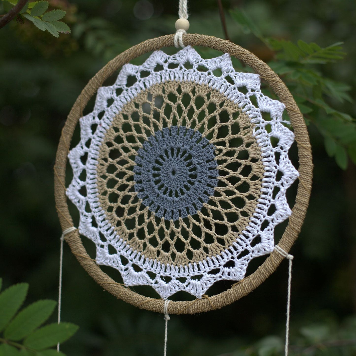 Seagrass & Cotton Dream Catcher – Large Brown