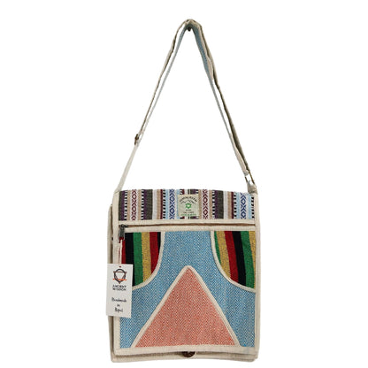 Hemp & Cotton Laptop Messenger Bag – Triangle Design