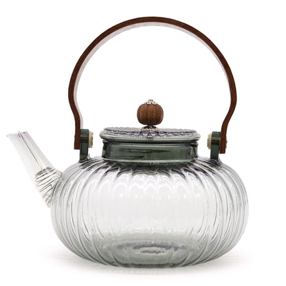 Glass Infuser Teapot – Charcoal Ribbed Pearl – 950 ML
