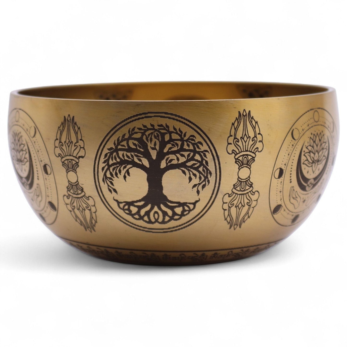 Brass Etched Buddha Singing Bowls – Set of 4, 3.85 KG