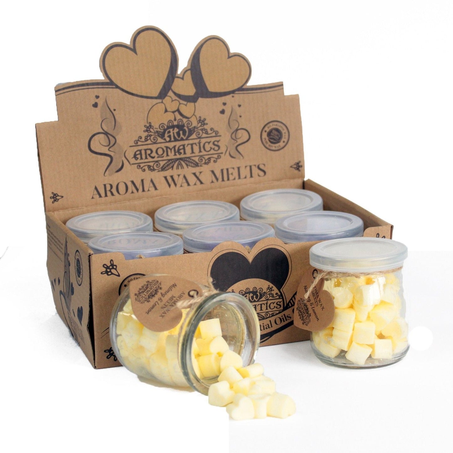 Soy Wax Aroma Melts – Nutmeg & Lemon, 60 Hearts