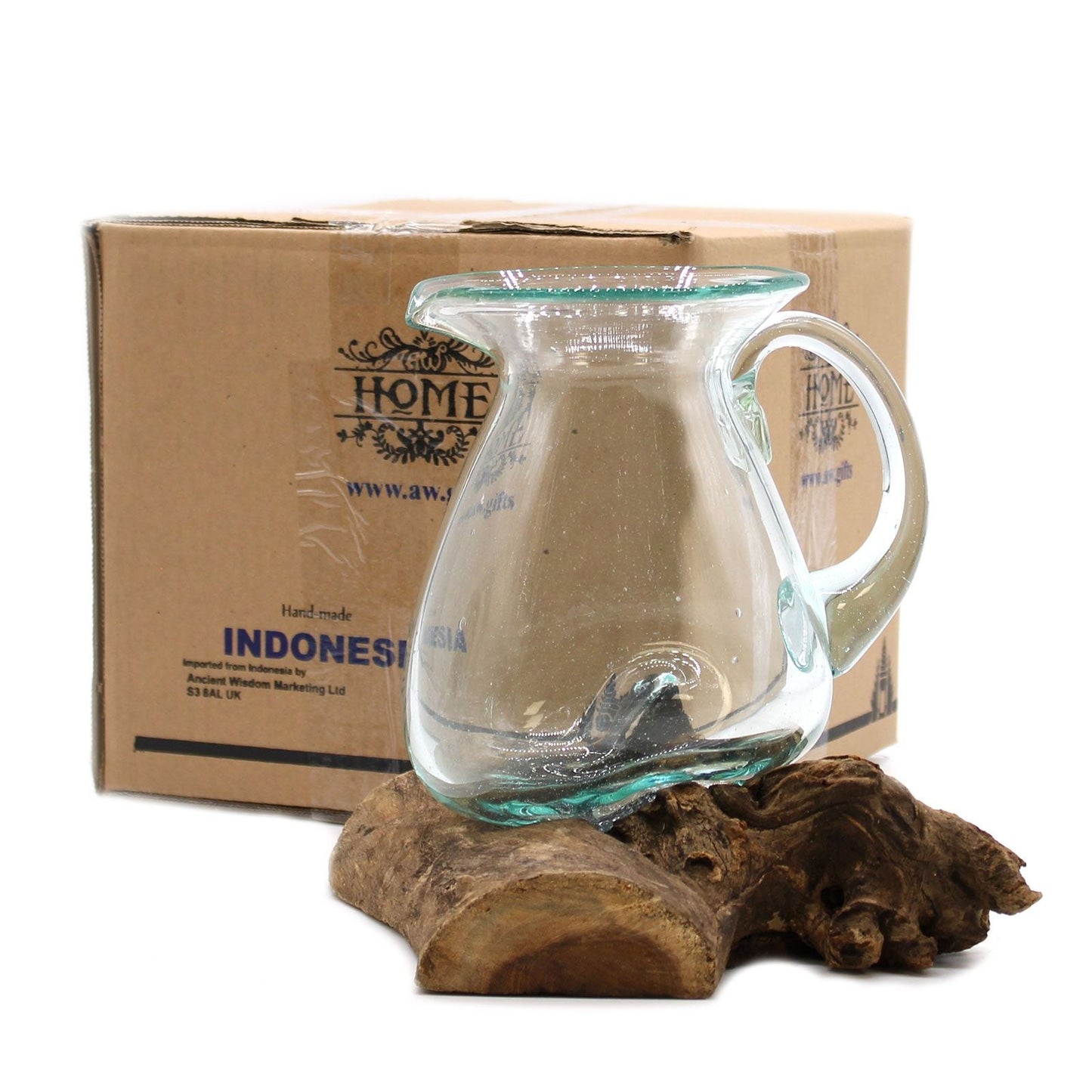 Recycled Glass Water Jug – 18x10 CM Artisan Blend