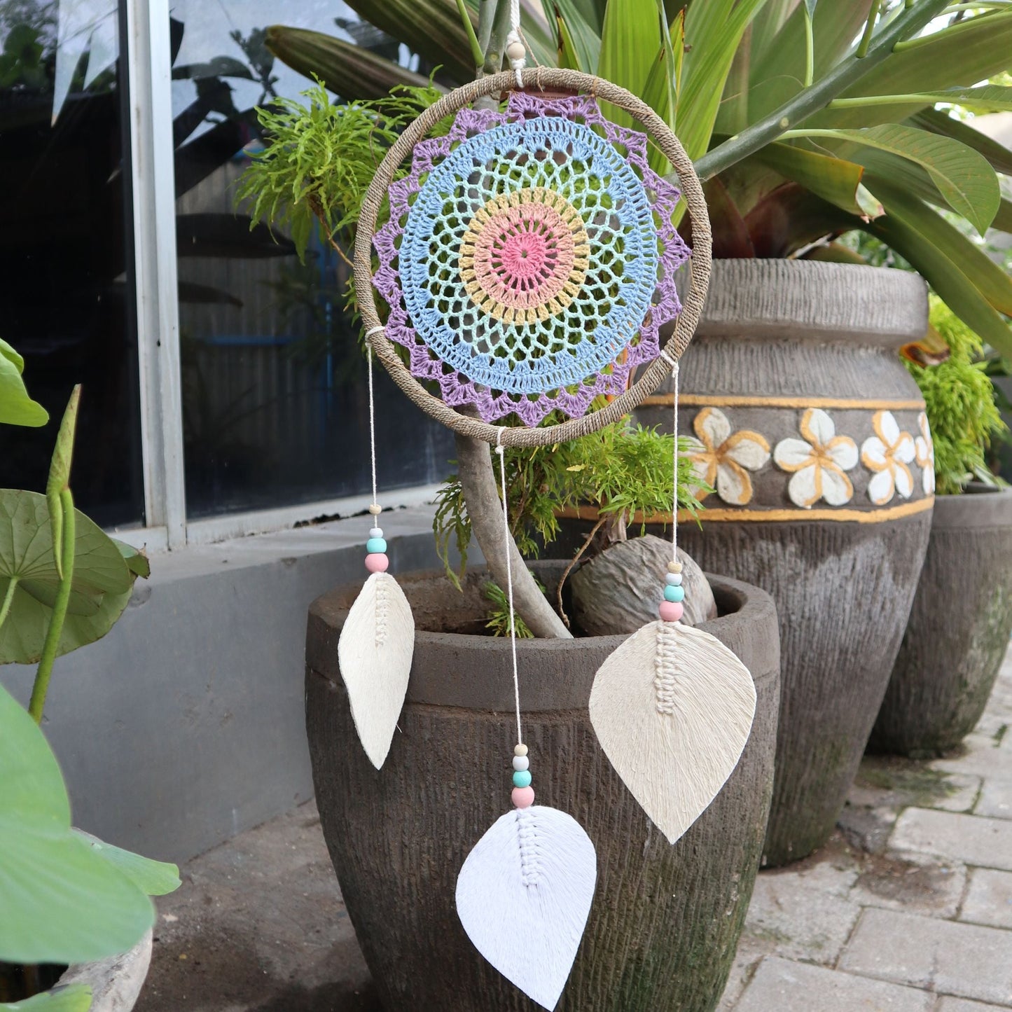 Seagrass & Cotton Dream Catcher – Large 65x27 CM