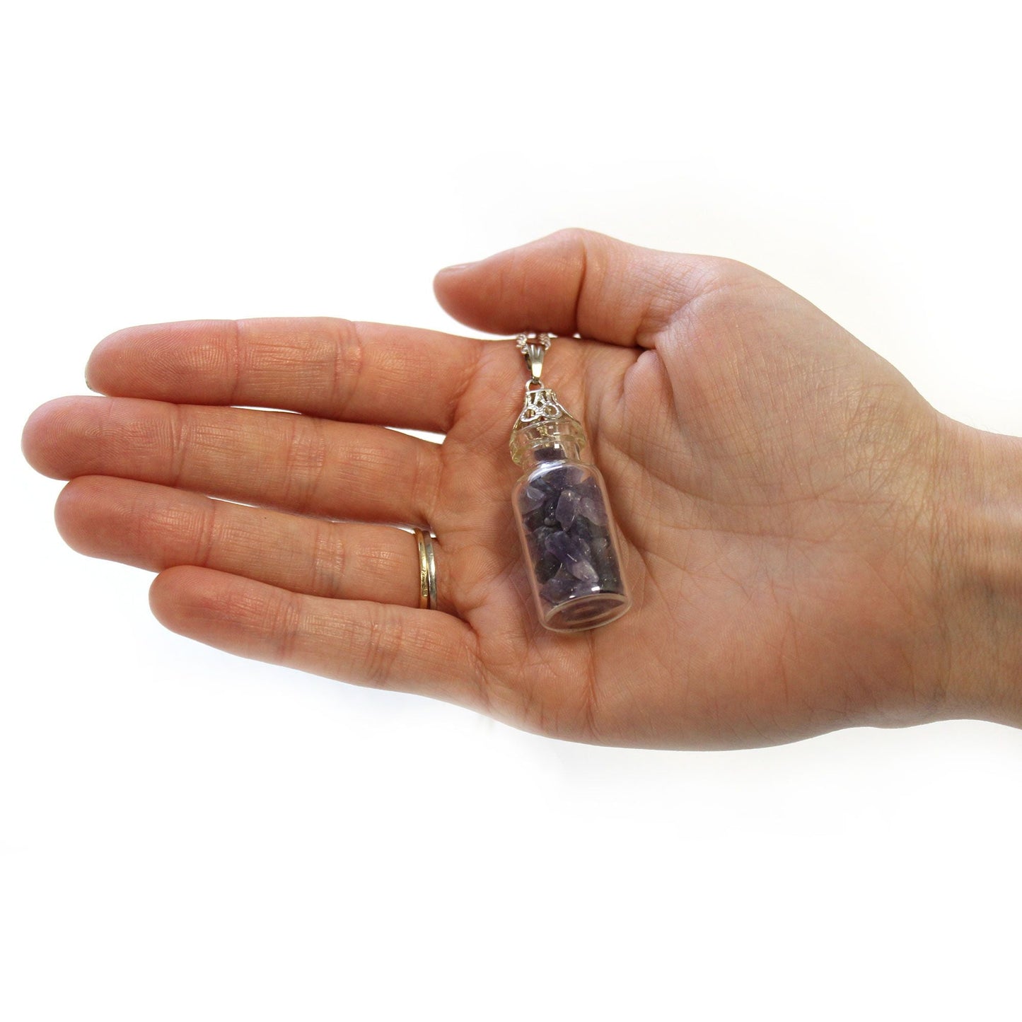Amethyst Bottled Gemstones Necklace – Natural Stone
