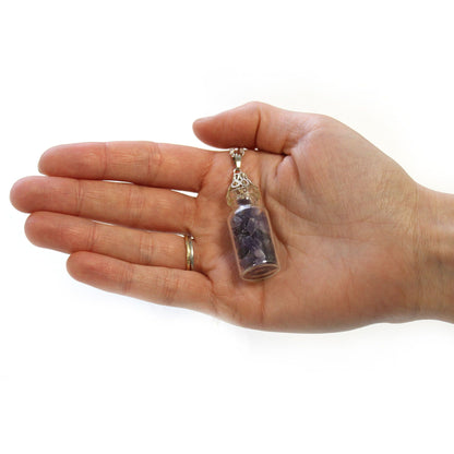 Amethyst Bottled Gemstones Necklace – Natural Stone