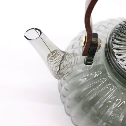 Glass Infuser Teapot – Charcoal Ribbed Pearl – 950 ML