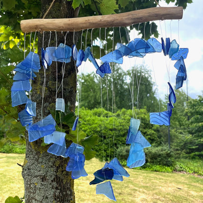 Blue Recycled Glass Wind Chime – 30x60 CM