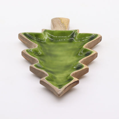 Enamel Mango Wood Tree Bowl – 25x19 CM