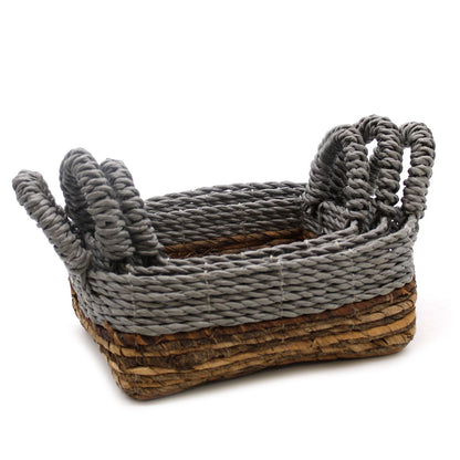 Banana Leaf Square Baskets – Set of 3