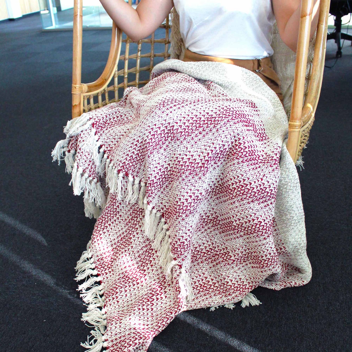 Boho Comfort Throw – Ruby Two Tone